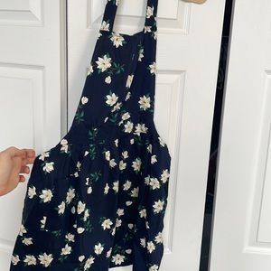 Navy blue floral apron
